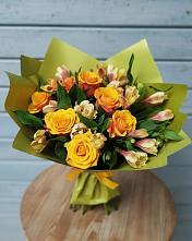 Букет цветов из:  Альстромерии и Розы в Бакунино
