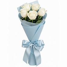 Букет 5 Белых роз Проуд в Бакунино