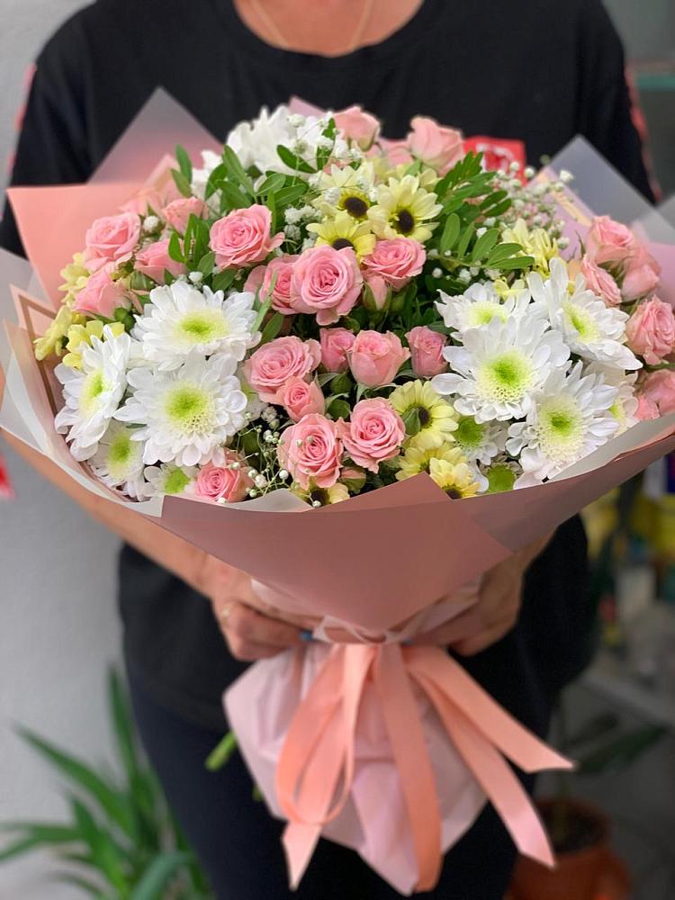 Букет цветов из: Розы и Хризантемы в Бакунино