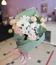 Букет цветов из:  Хризантемы и Розы в Бакунино