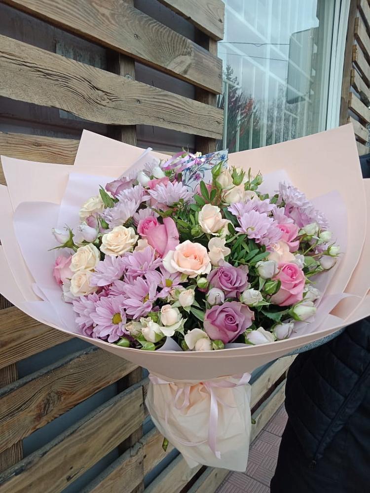 Букет цветов из: Розы и Хризантемы в Бакунино