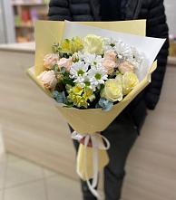 Букет цветов из:  Альстромерии, Розы и Хризантемы в Бакунино