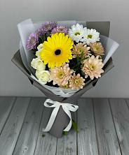 Букет цветов из:  Розы, Герберы и Хризантемы в Бакунино