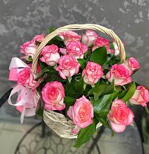 Цветочная композиция из Розы в корзине в Бакунино