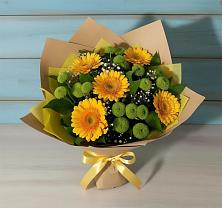 Букет цветов из:  Герберы и Хризантемы в Бакунино