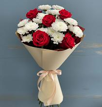 Букет цветов из:  Розы и Хризантемы в Бакунино