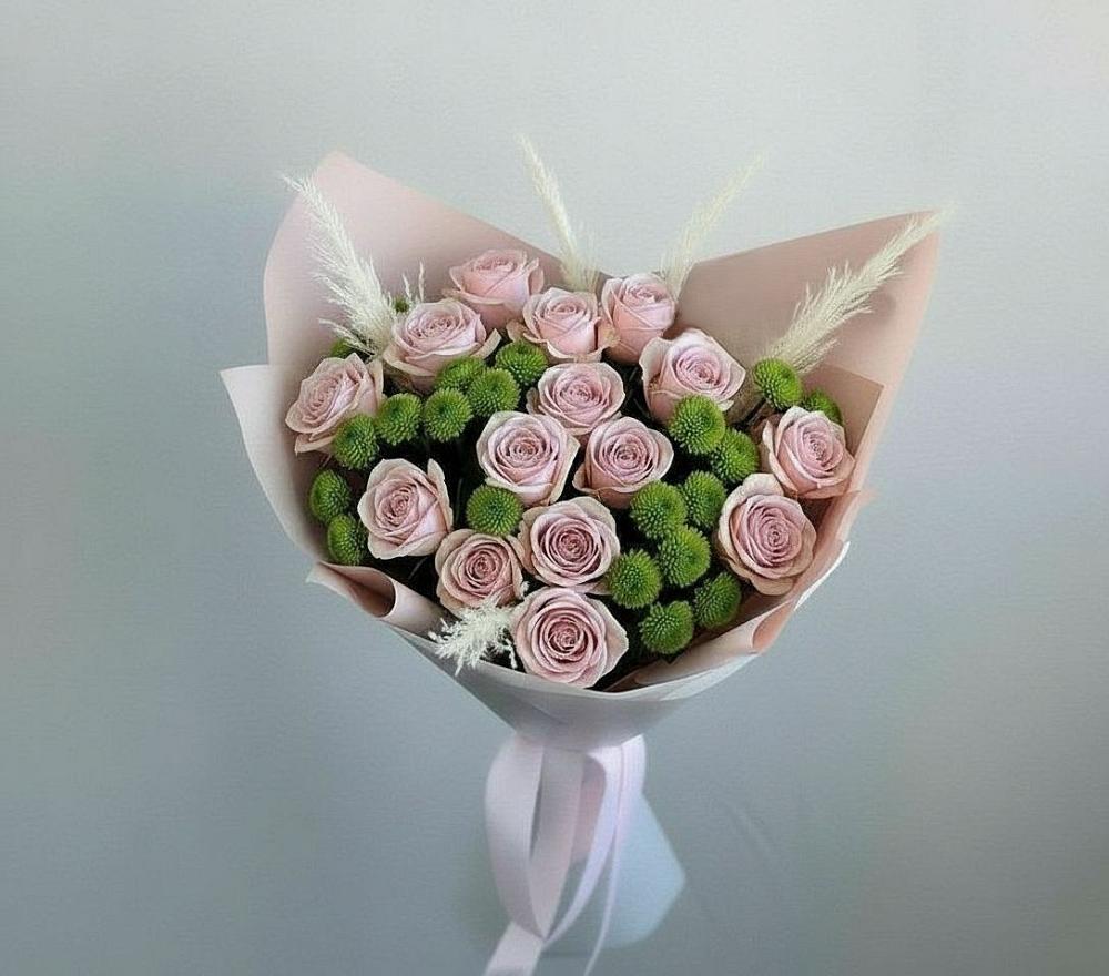 Букет цветов из: Розы и Хризантемы в Бакунино