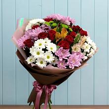 Букет цветов из:  Розы, Хризантемы и Альстромерии в Бакунино