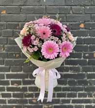 Букет цветов из:  Герберы и Хризантемы в Бакунино