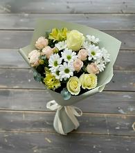 Букет цветов из:  Альстромерии, Розы и Хризантемы в Бакунино