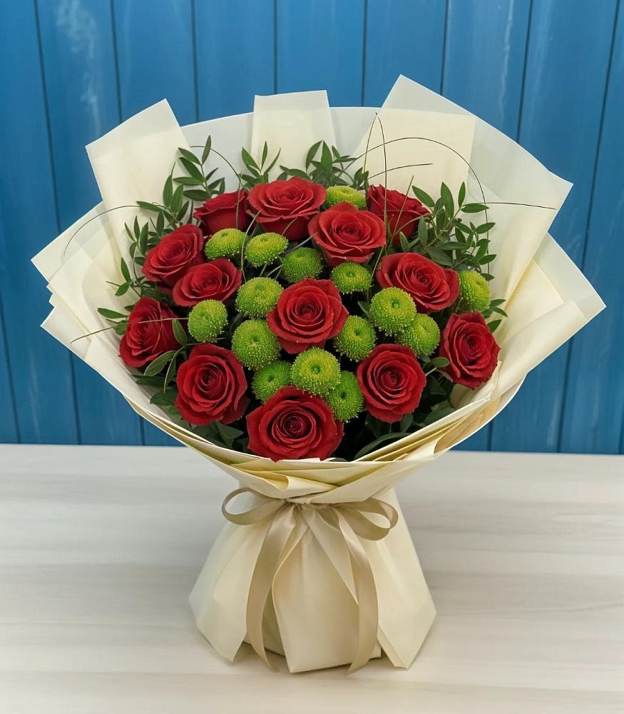 Букет цветов из: Розы и Хризантемы в Бакунино