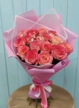 Букет 15 Розовых роз Равель в Бакунино