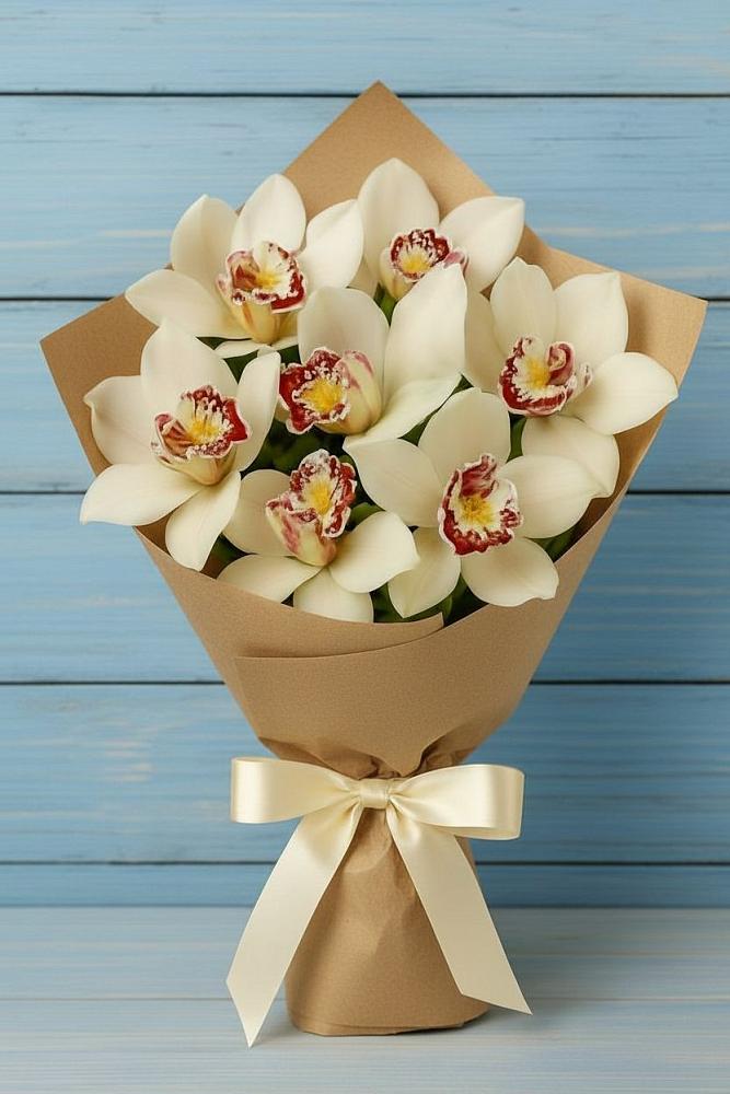 Букет цветов из: Орхидеи и Розы в Бакунино